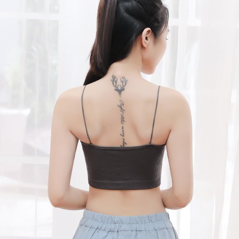 Áo bra nữ 2 dây gân tăm thể thao, Áo lót đệm mút mỏng ôm ngực LANIXA B7719