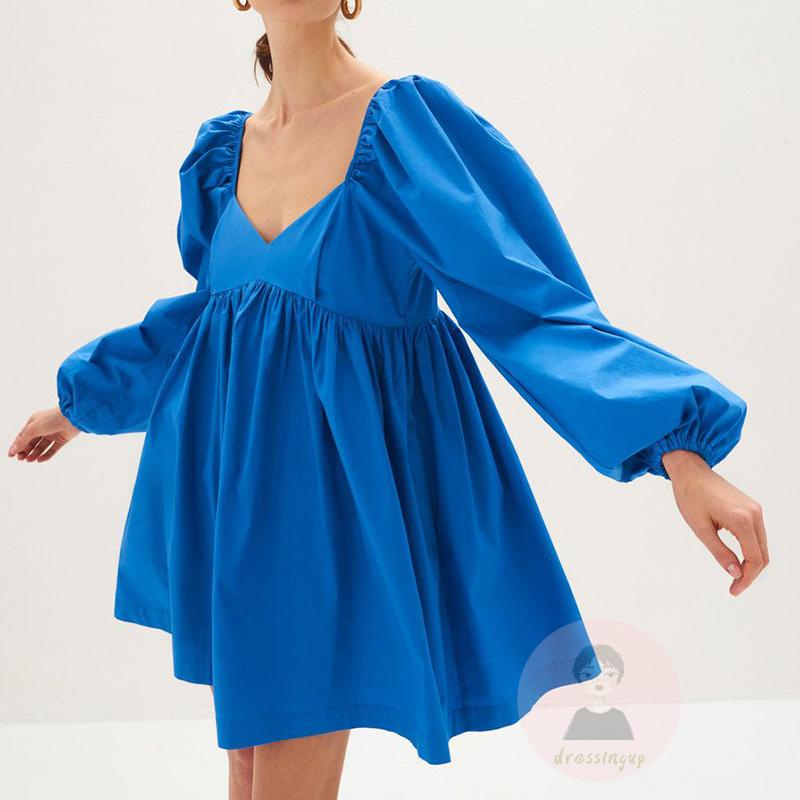 Đầm Dài Tay Màu Sắc Đơn Giản Thời Trang Dành Cho Nữ