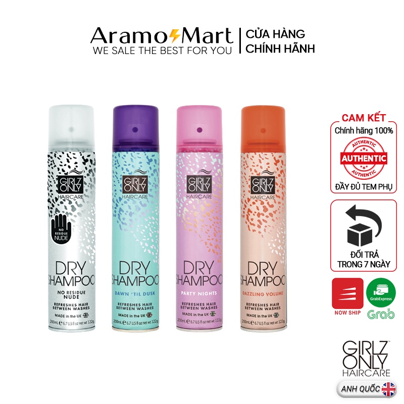 [FREESHIP] Dầu gội khô Girlz Only Dry Shampoo 200ml ＊AramoMart＊