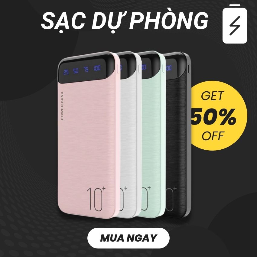 Sạc dự phòng màn hình Led Display dung lượng 10000mAh sạc nhanh 2 chiều 2 cổng sạc USB chất liệu vỏ kim loại Kotic_Shop