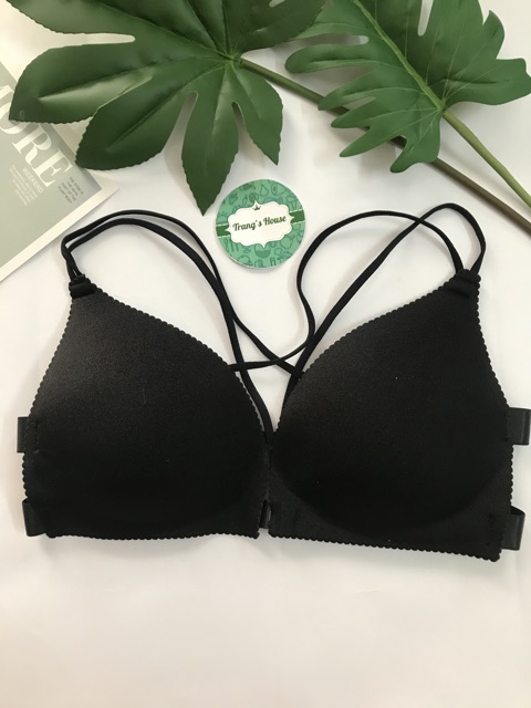 Áo ngực, su trơn , không gọng dây mảnh , áo lót nữ hở lưng cài trước xuất Nhật M10 | BigBuy360 - bigbuy360.vn