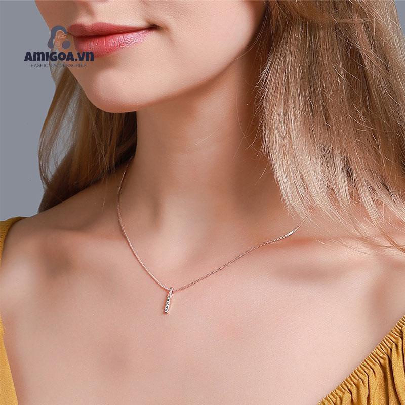 Vòng cổ Sợi Xích Dài Mặt Hình Học Đơn Giản Dễ Thương Cá Tính Cho Nữ