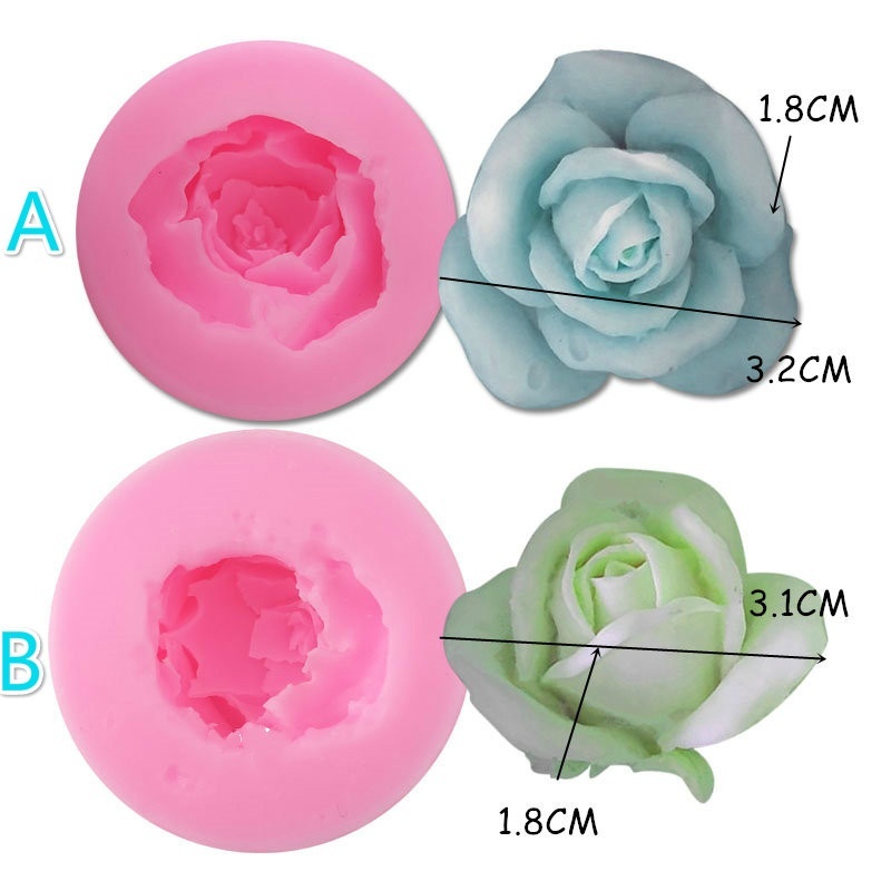 Khuôn Silicone Tạo Hình Làm Bánh Kẹo Hình Hoa Hồng Chống Dính DIY