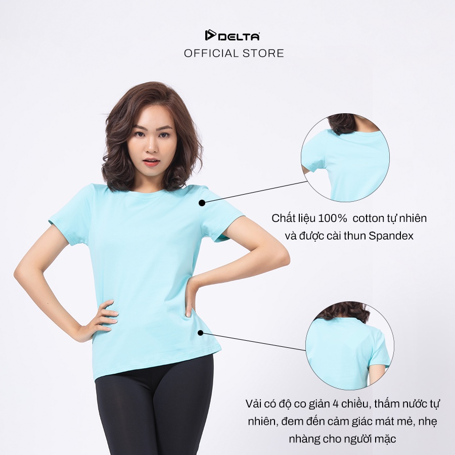 Áo thun tay ngắn nữ DELTA RTS012W chất vải cotton thoáng mát, thấm hút mồ hôi tốt