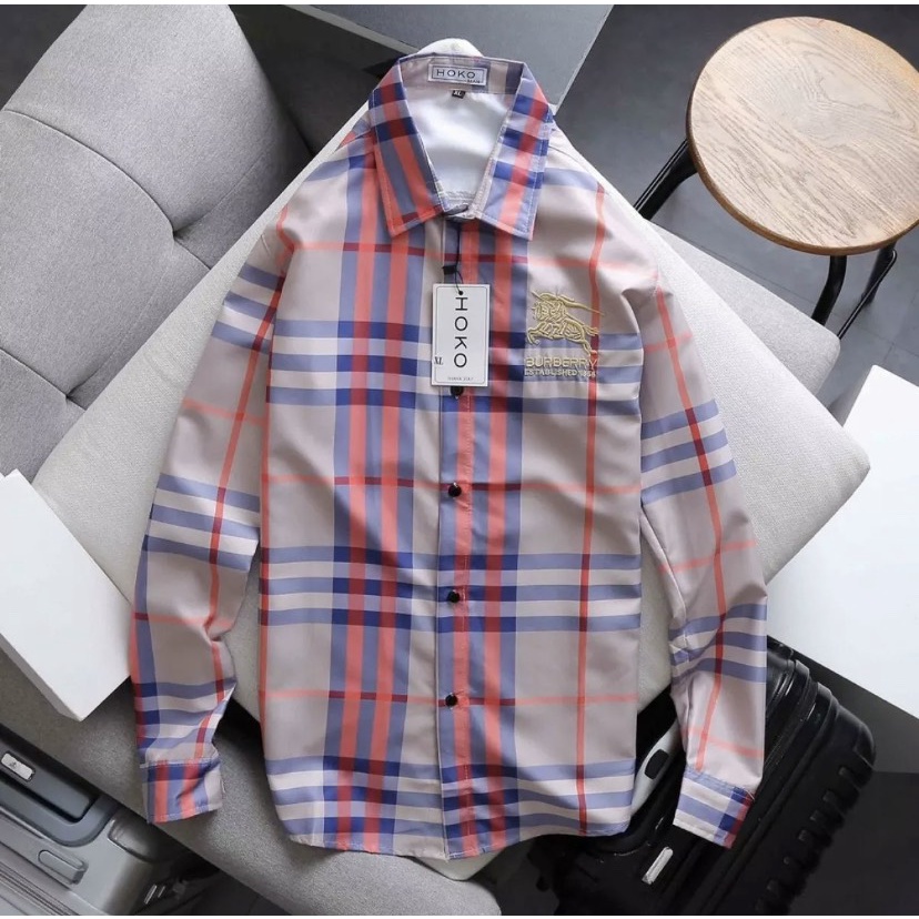 Áo Sơ Mi Nam Tay Dài Kẻ Sọc BUPBORI Logo Thêu Ngựa Nổi Cực Đẹp Phong Cách Bảnh Bao Siêu Chất
