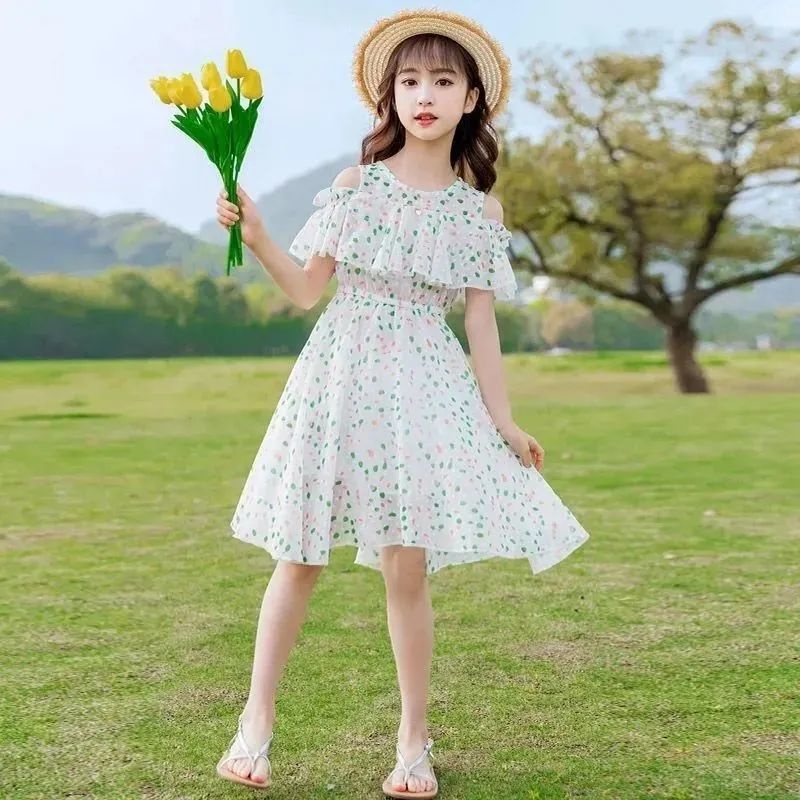 Đầm voan hoa thời trang hàn quốc dành cho bé gái