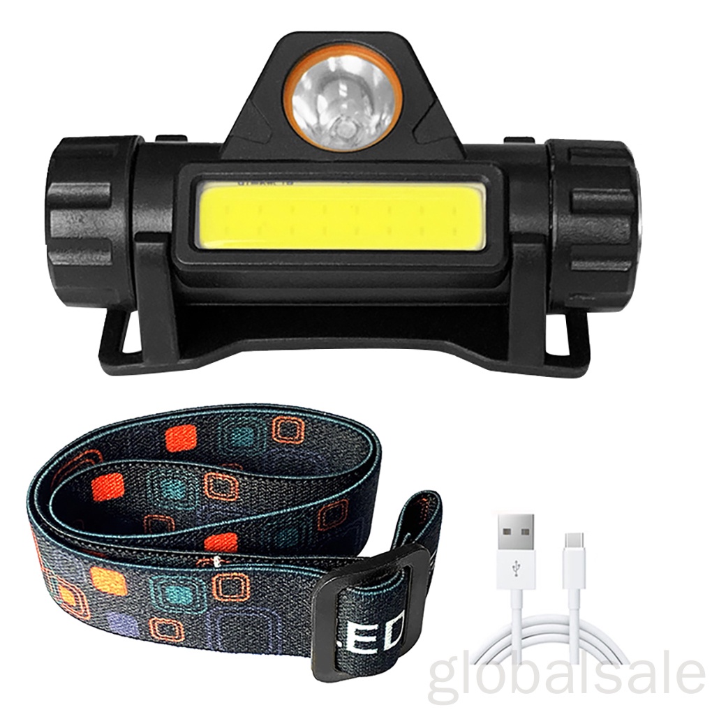 Đèn pin đeo đầu 5W có thể điều chỉnh 90 độ hỗ trợ sạc lại tiện dụng