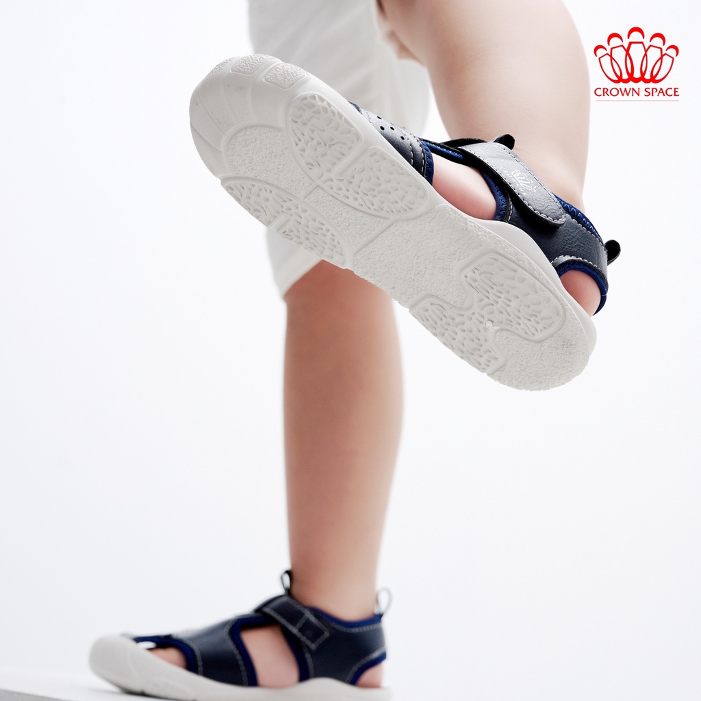 Giày Sandal Cho Bé Trai Crown Space CRUK653 Size 32-37, Sandal Bít Mũi Cao Cấp Cho Bé Chính Hãng Chuẩn Y Khoa.