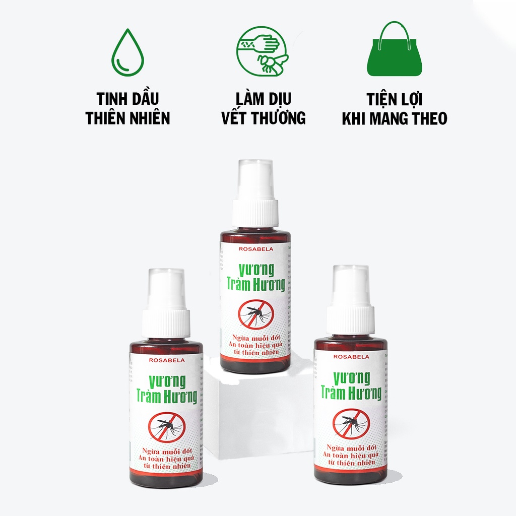 Xịt muỗi tinh dầu tràm combo 2 sản phẩm, làm dịu vết thương do muỗi và côn trùng khác cắn (60ml)