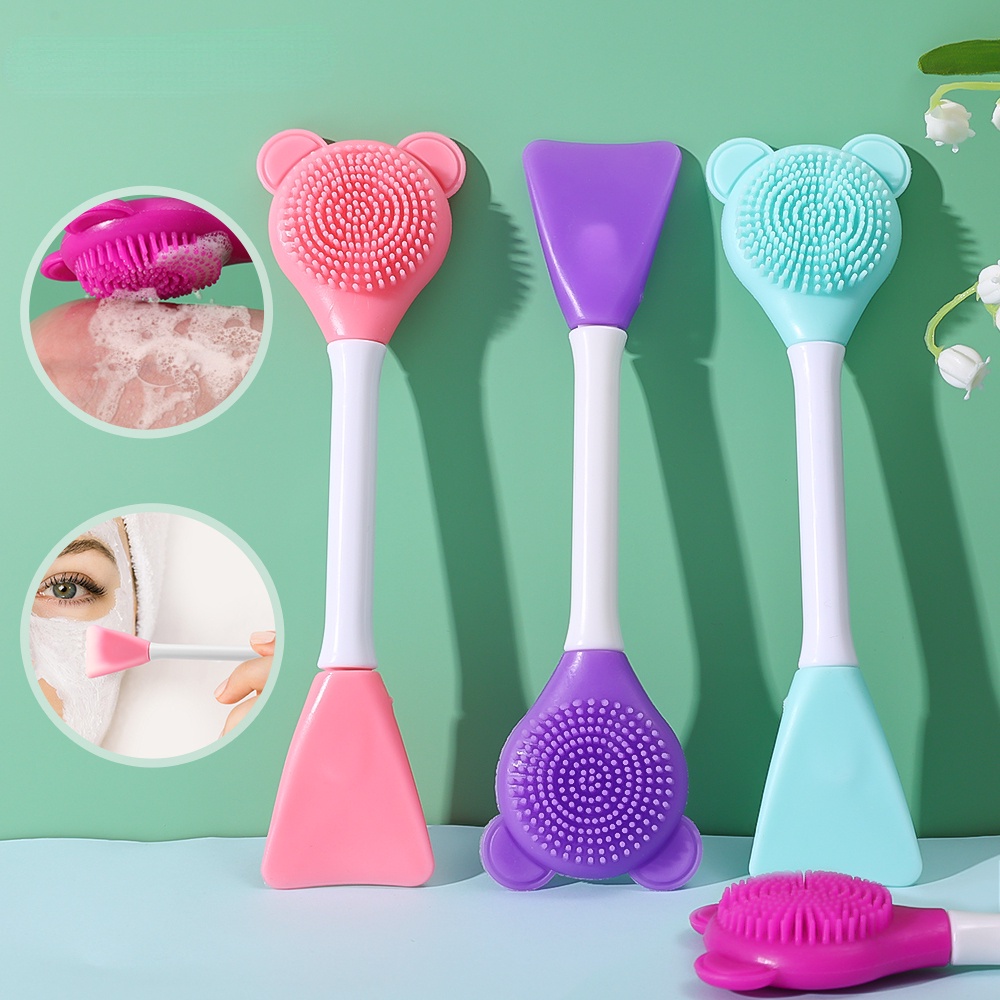 1 Cọ Rửa Mặt Silicone Hai Mặt Làm Sạch Lỗ Chân Lông Tẩy Tế Bào Chết Nhẹ Nhàng Loại Bỏ Mụn Đầu Đen / Mụn Đầu Đen