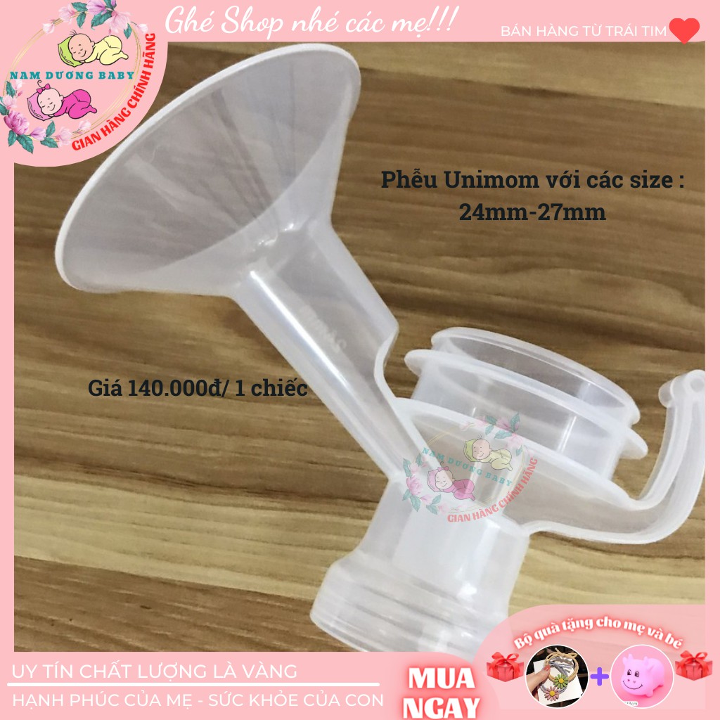 Phễu hút sữa cho máy hút sữa điện Unimom size 24mm -27mm | Đệm hạ size phễu Maymom 17mm- 19mm-21mm