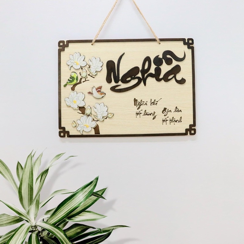 Bảng gỗ decor Thư Pháp trang trí gia đình nhà cửa và làm quà tặng