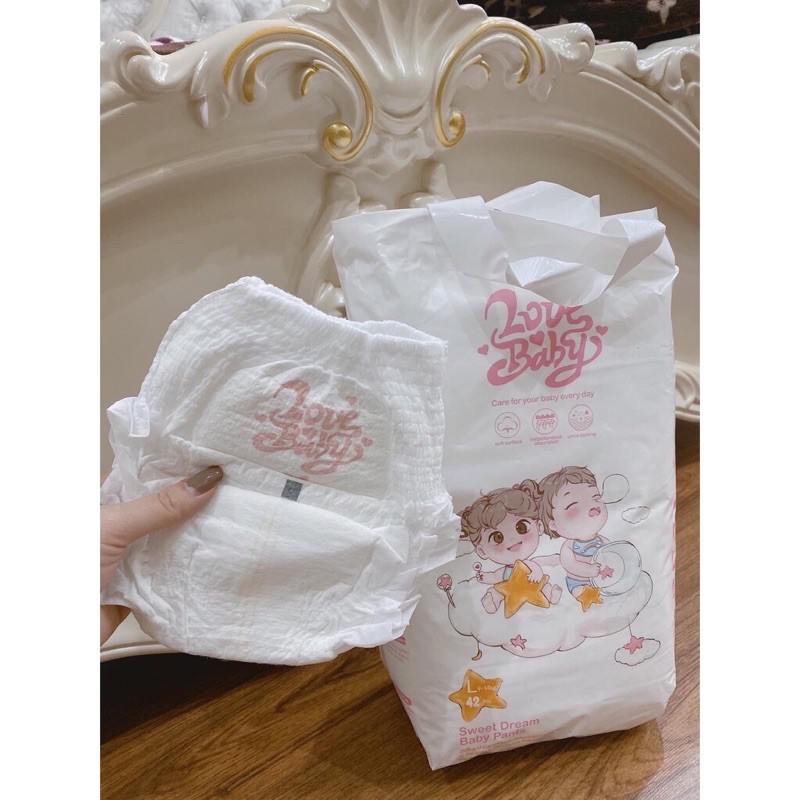 [  HÀNG CHÍNH HÃNG ]Tã/bỉm quần hữu cơ cao cấp Love Baby đủ size M46 L42 XL38 XXL32 - thương hiệu từ Anh quốc