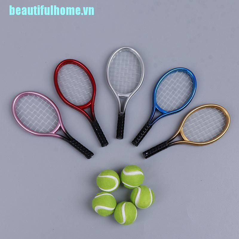 Bộ 2 Vợt Tennis Tỉ Lệ 1: 6 1: 12 Dành Cho Búp Bê