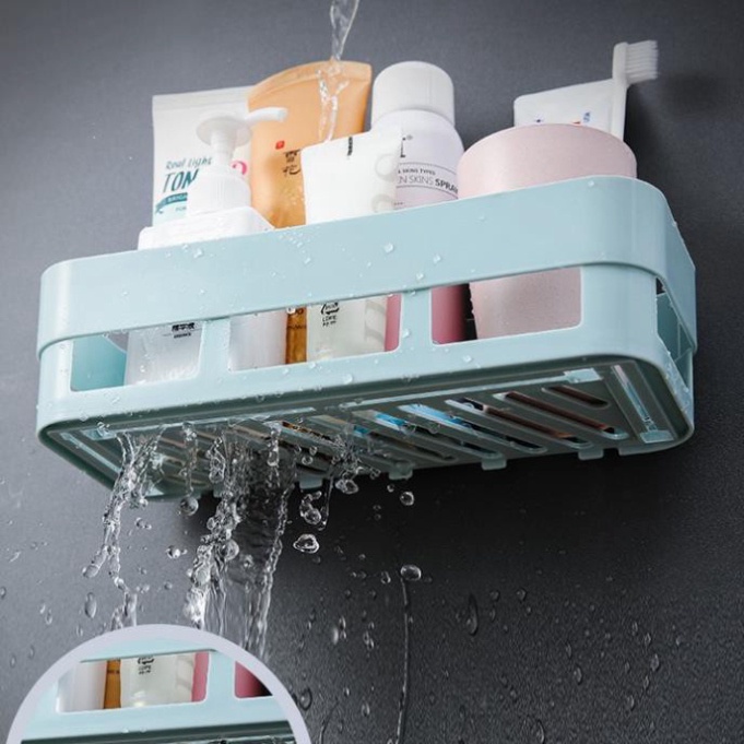 KỆ ĐỰNG GIA VỊ DÁN TƯỜNG ĐỂ ĐỒ HÌNH CHỮ NHẬT /Khay Nhựa Hình Chữ Nhật Để Đồ Nhà Bếp Nhà Tắm Đa Năng 88230