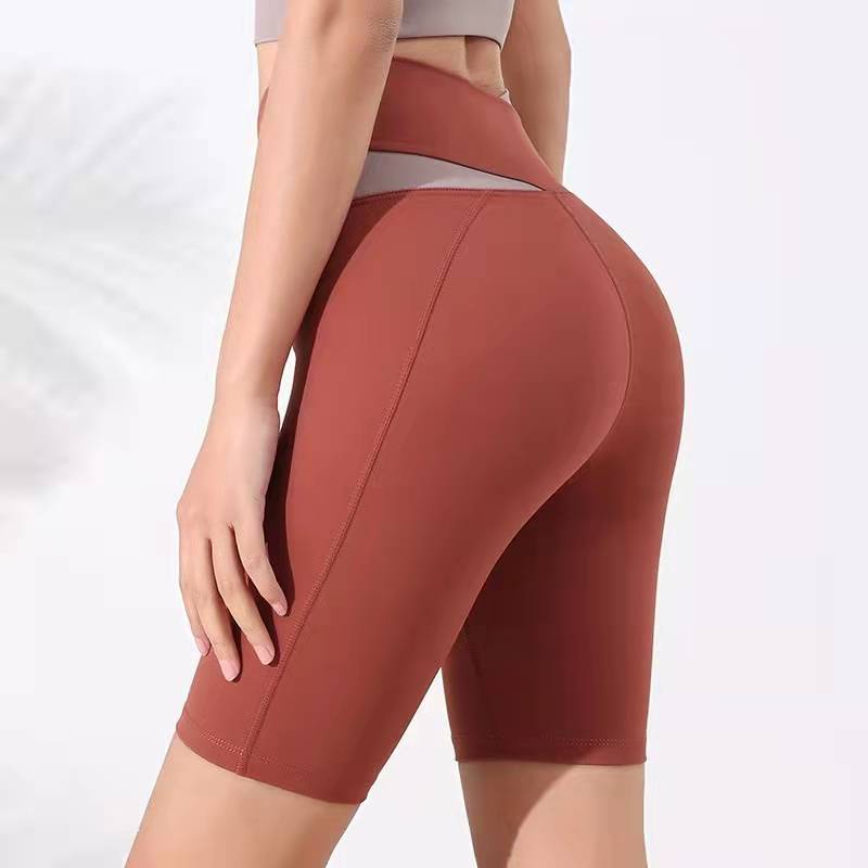 Quần đùi legging HOPPE FUMENG lưng cao thiết kế mỏng tập yoga phong cách đơn giản thời trang mới dành cho nữ