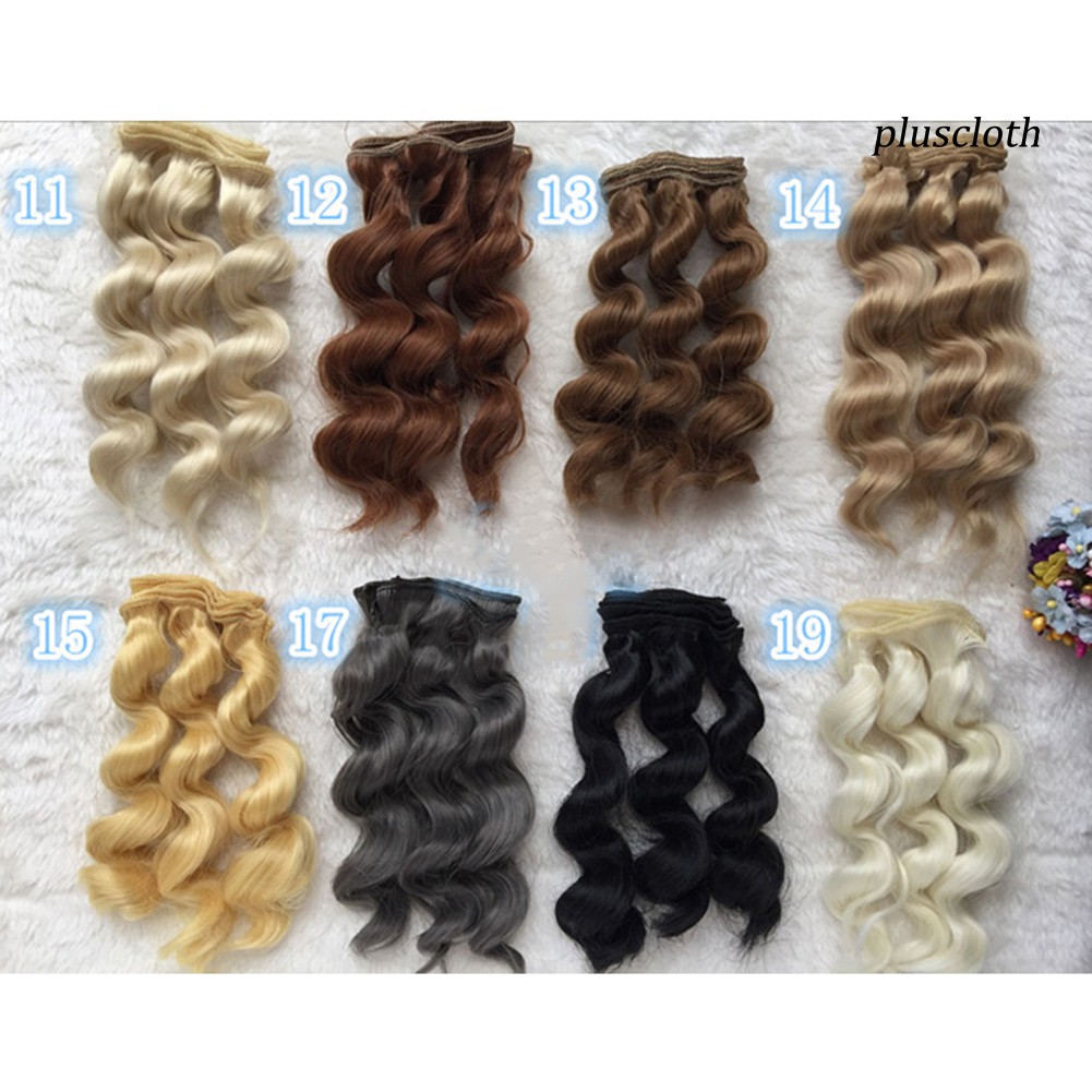 Tóc Giả Uốn Xoăn Màu Trơn 15cm Cho Bé Gái