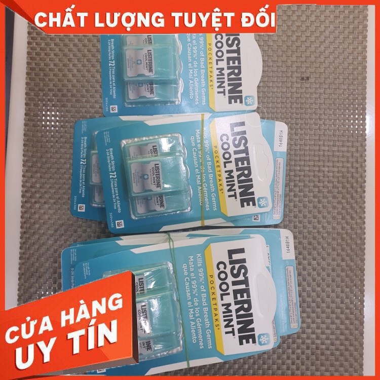 [Hàng Chuẩn Mỹ] Hộp 72 miếng ngậm Thơm Miệng khẩn cấp Listerine Pocketpaks