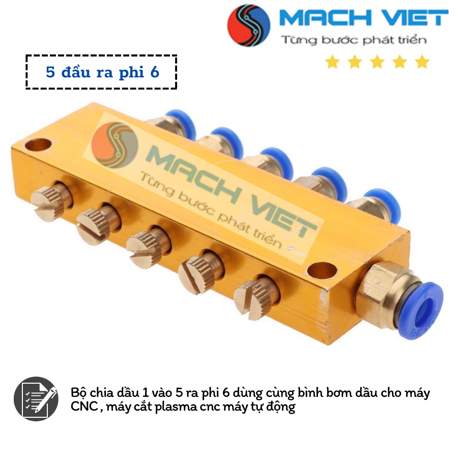 Bộ chia dầu 4 đầu và 5 đầu ra phi 6