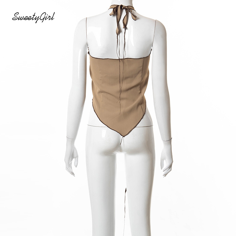 Áo Sát Nách Hở Lưng Màu Trơn Phong Cách Quyến Rũ Dành Cho Nữ