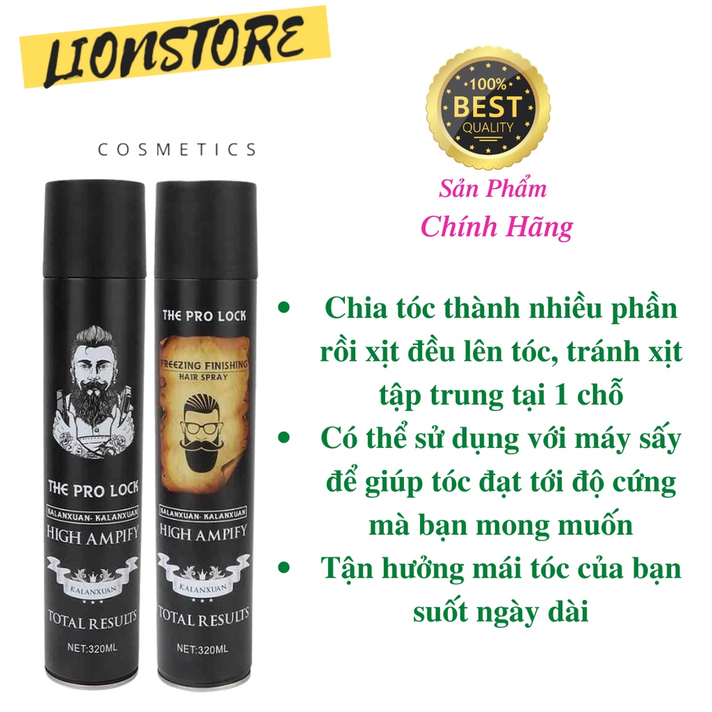 Gôm xịt tóc nam siêu cứng tạo kiểu THE PRO LOCK chính hãng