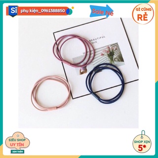 Dây buộc tóc trơn 2 sợi giao ngẫu nhiên màu