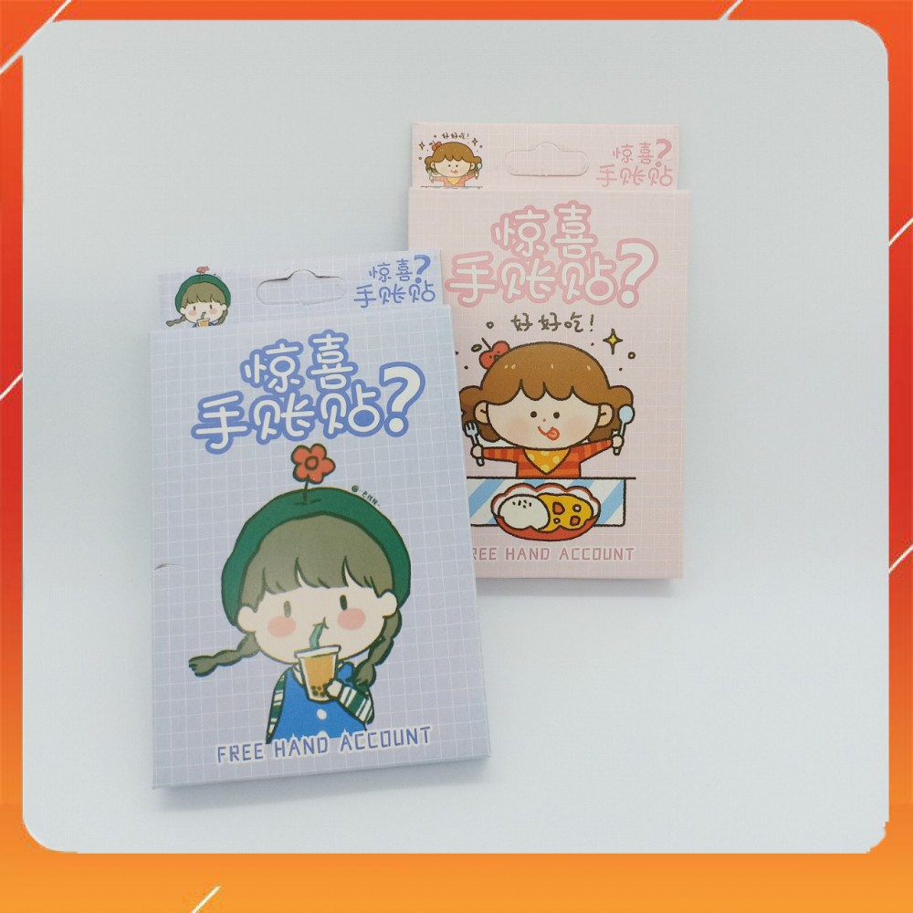 Set 6 Tấm Washi Sticker, Hình Dán Xinh Xắn Nhiều Mẫu Trang Trí Sổ