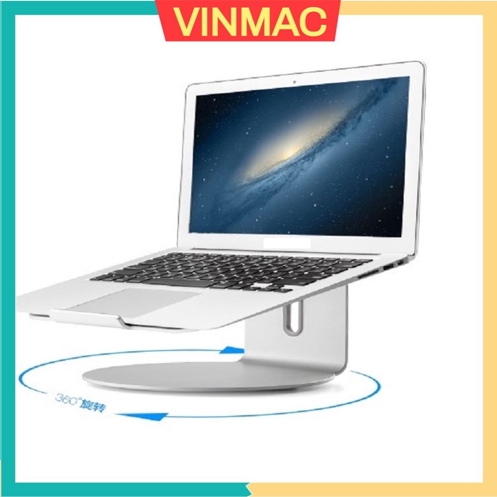 AP-2S Giá đỡ kiêm đế nâng Laptop stand xoay 360 độ nhôm nguyên khối tản nhiệt, chân đế xoay 360 độ.