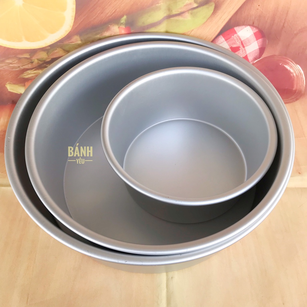 Khuôn Nhôm Tròn Đáy Liền Đúc dùng nướng,hấp bánh,..
