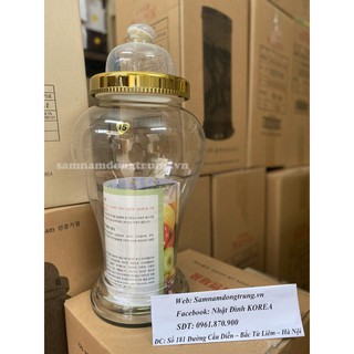 Bình thuỷ tinh ngâm rượu Hàn Quốc 13lit (hình sâm)
