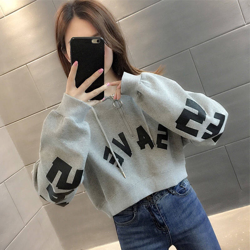 Áo Sweater Dáng Ngắn Mỏng Lưng Cao Phong Cách Đường Phố Hàn Quốc Thời Trang Xuân Thu 2022 Cho Nữ