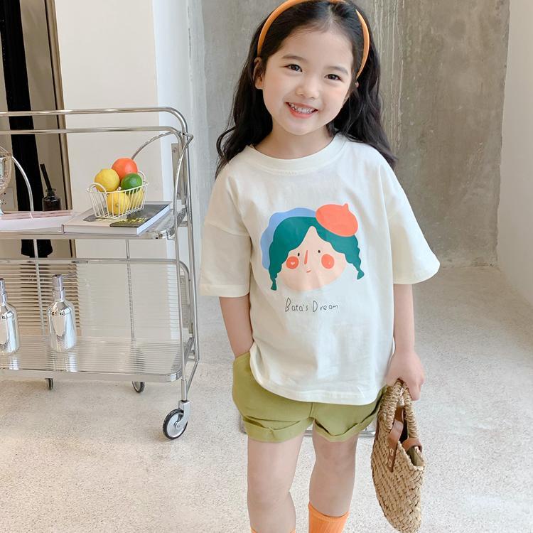 Áo Thun Cotton Tay Ngắn Phong Cách Phương Tây Thời Trang Mùa Hè Hàng Mới Dành Cho Bé Gái 2022