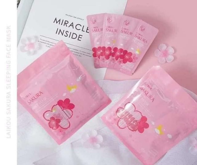 Túi 15 gói mặt nạ ngủ Laikou hoa anh đào Sakura