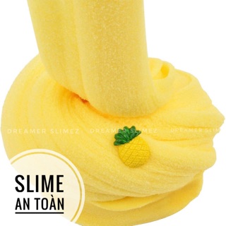 SLIME MÂY🍍PINEAPPLE CLOUD FLUFFY - SLIME MÂY TẶNG KÈM CHARM QUẢ THƠM SIÊU PHỒNG VÀ MỀM MỊN