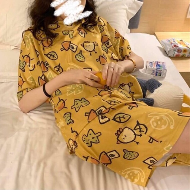 Bộ đồ mặc nhà BIGSIZE 85 KG phong cách Hàn Quốc với chất liệu thoáng mát kèm họa tiết ICON siêu dễ thương, CADIE HOUSE | BigBuy360 - bigbuy360.vn