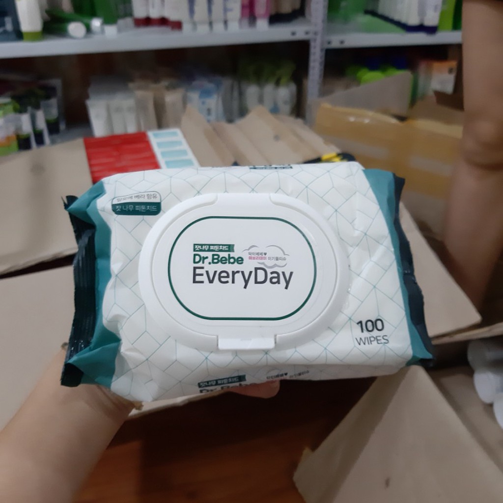 Khăn tẩy trang Dr.Bebe Everyday chính hãng Hàn Quốc 100 miếng tiện lợi