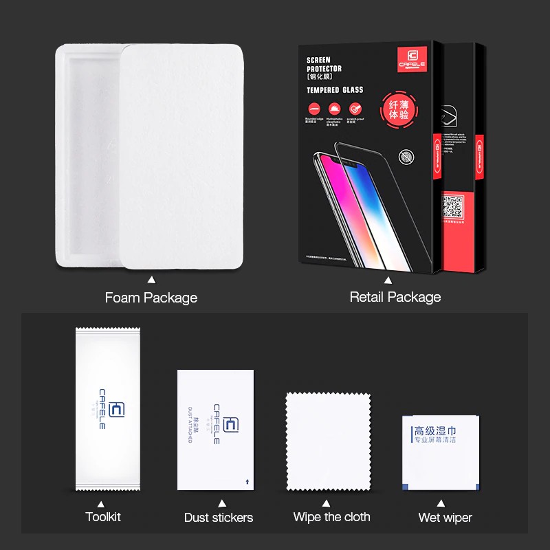 Cafele Kính Cường Lực Bảo Vệ Màn Hình Cho Xiaomi Redmi Mi Note Mix 2 2s 3 4x 4a 5 5x 6 Pro 6x 8 Se A1 A2