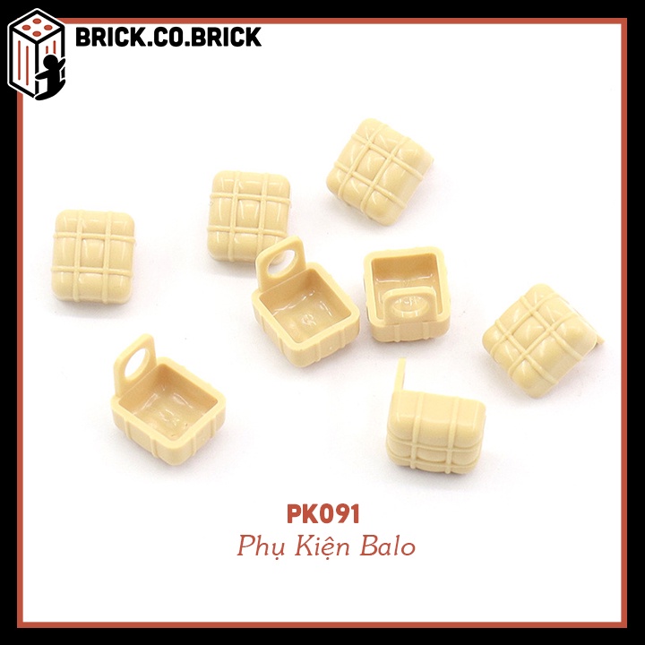 Phụ Kiện Balo Nhân Vật Minifigure Phụ Kiện MOC Army 2 màu Xám và Be PK090 PK091