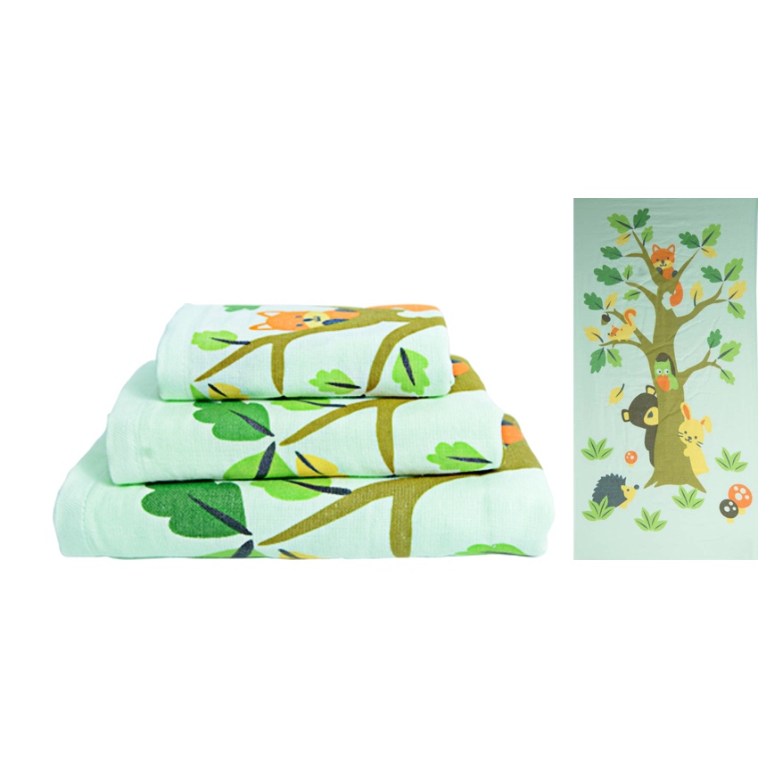 Mollis khăn tắm trẻ em cotton 2 lớp BM5A kt 60x120 cm