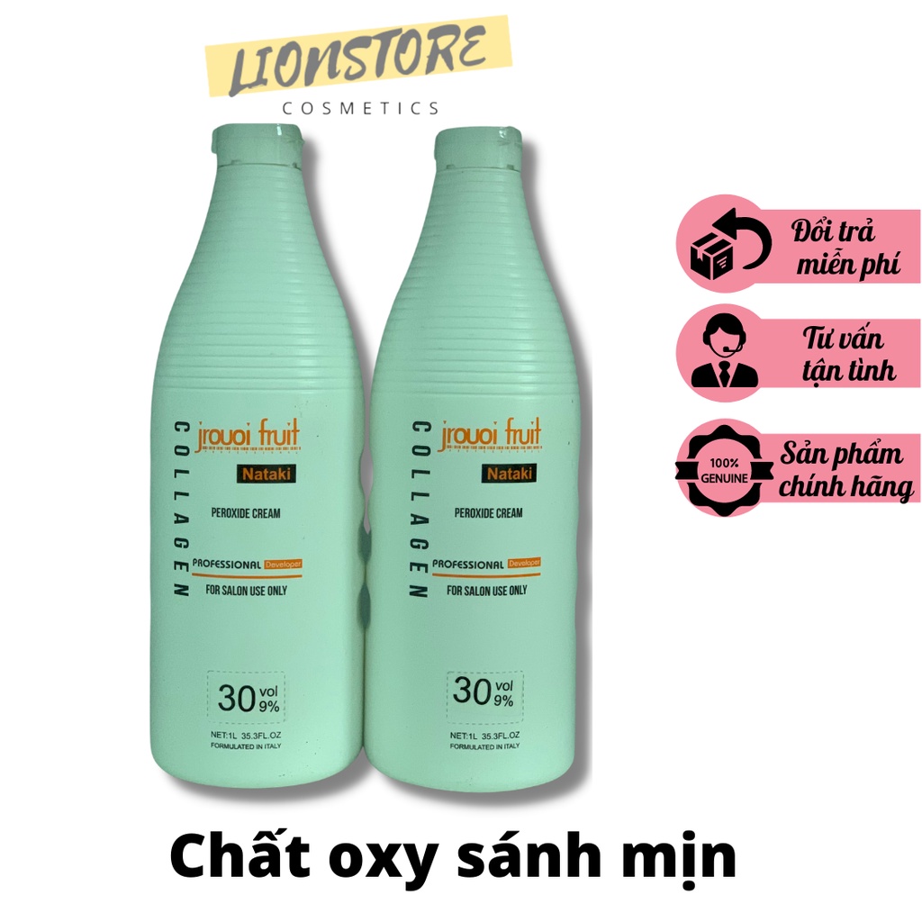 Oxy trợ nhuộm tóc Nataki Jrouoi fruit 1000ml giảm sót da đầu chất kem sánh mịn