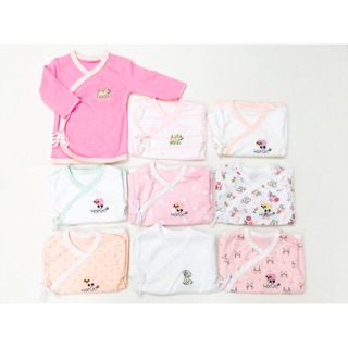 Áo cột nơ sơ sinh Hotga tay dài / tay ngắn