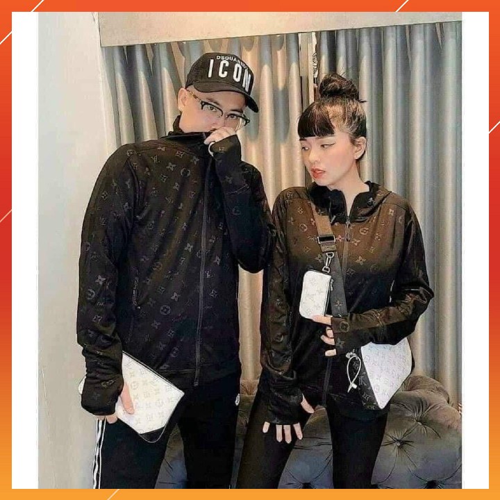 Áo Chống Nắng Nam Nữ LV Vải Thông hơi Co Dãn 4 Chiều Logo Dập Nổi Siêu Chất