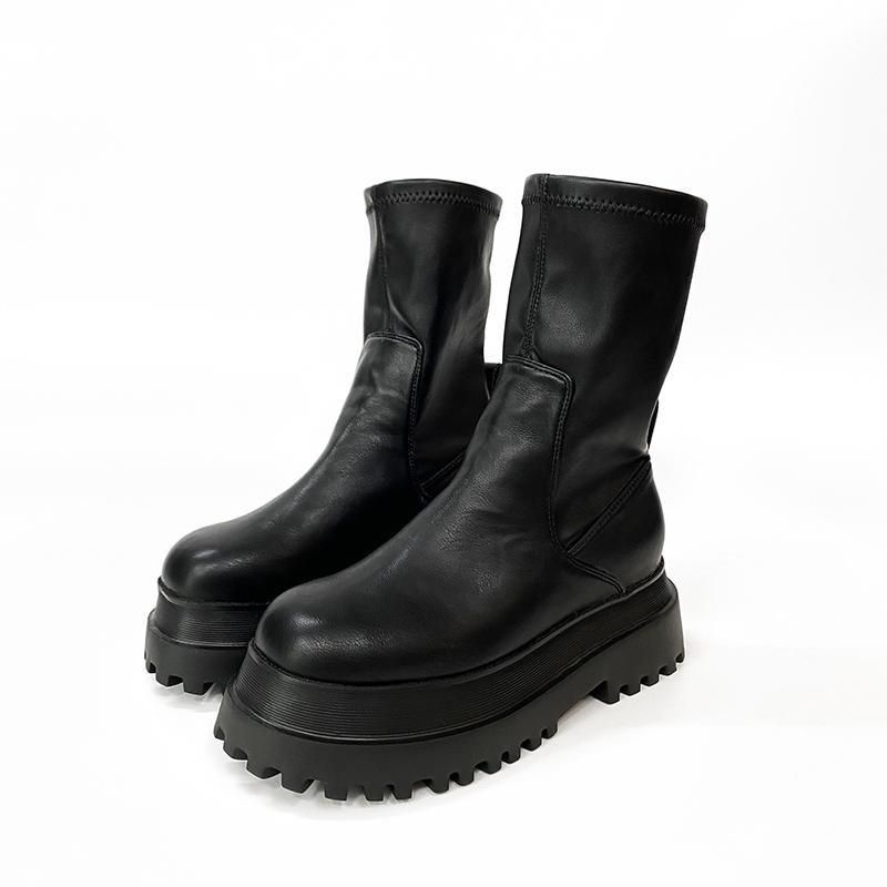 Bốt đùi martin giày da chiến binh độn đế cao 6 phân  Ulzzang  dành cho nữ G19 ( od 10 hôm )