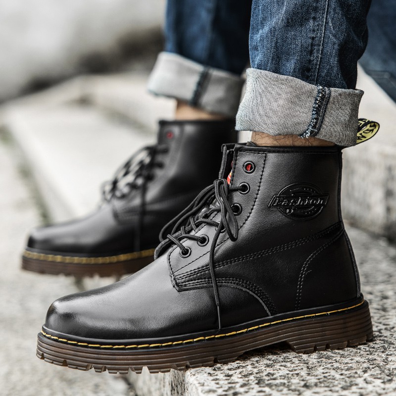 Giày Boot Nam Cổ Ngắn Chất Liệu Da Thật Size 38-46 "