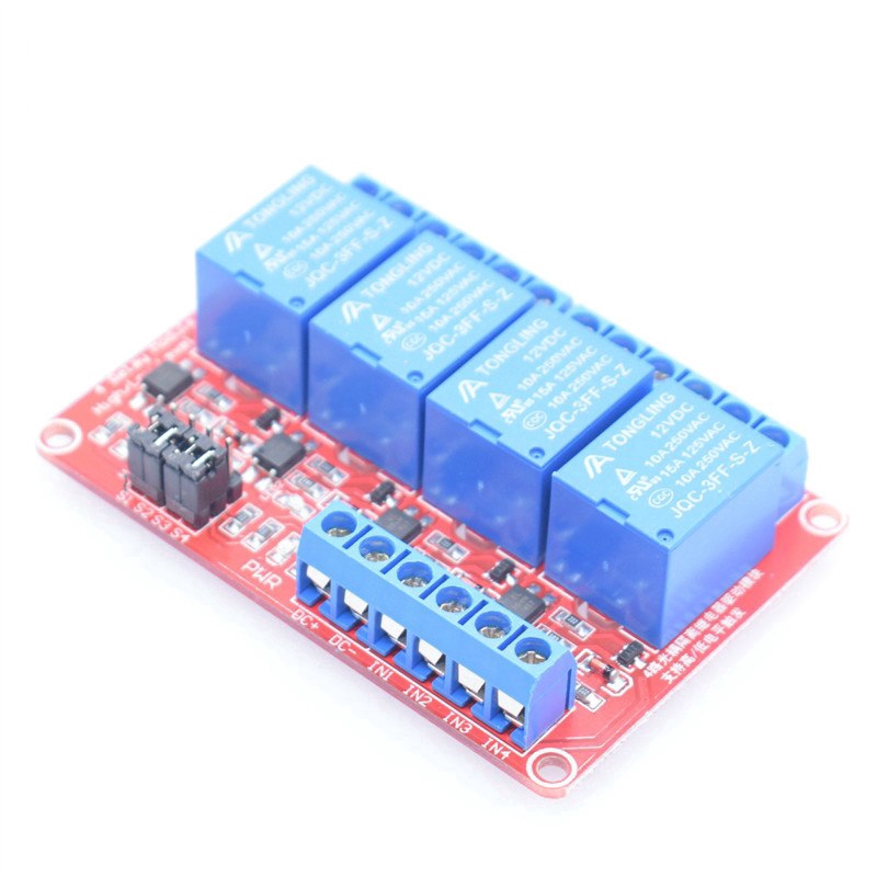 Mô đun rơ le 4 kênh 5V 12V 24 có Optocoupler cho Arduino