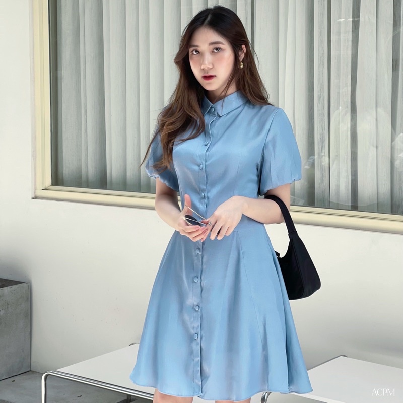Joly Dress / Váy sơ mi tay phồng