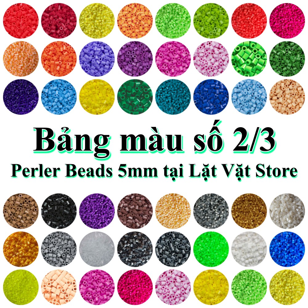 [Bảng màu 2] 1000 Hạt Perler beads 5MM - Hạt nhựa đồ chơi 5mm , Hama Beads, Tranh Pixel