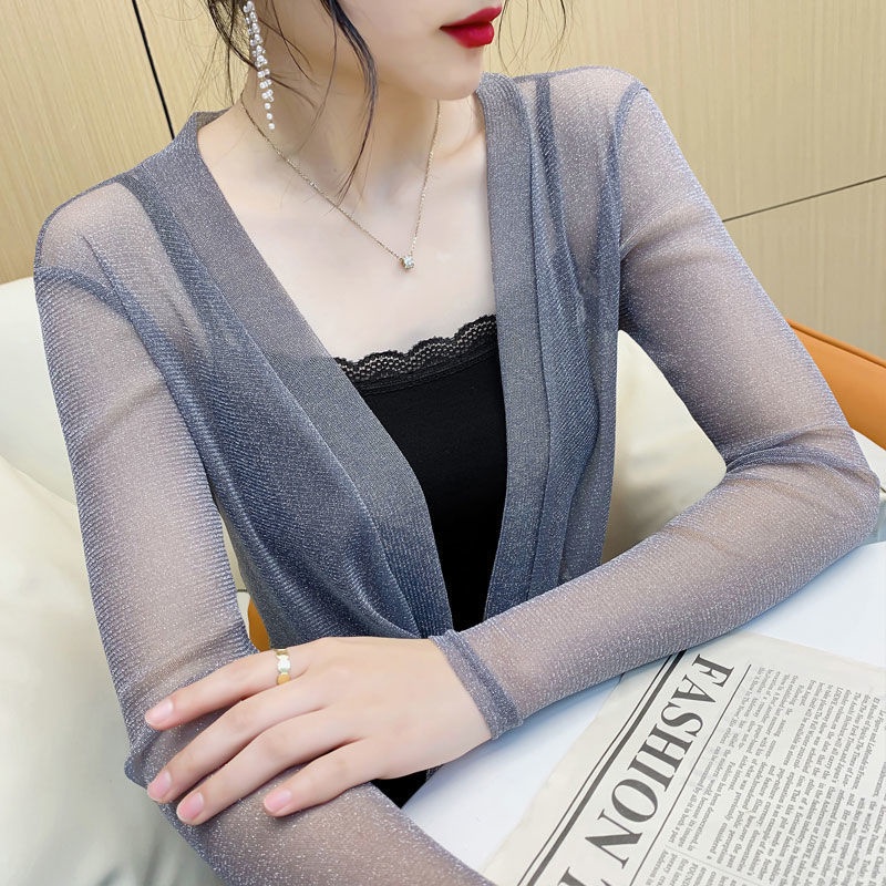 Áo Khoác Lưới Mỏng Tay Dài Thời Trang Mùa Hè Dành Cho Nữ