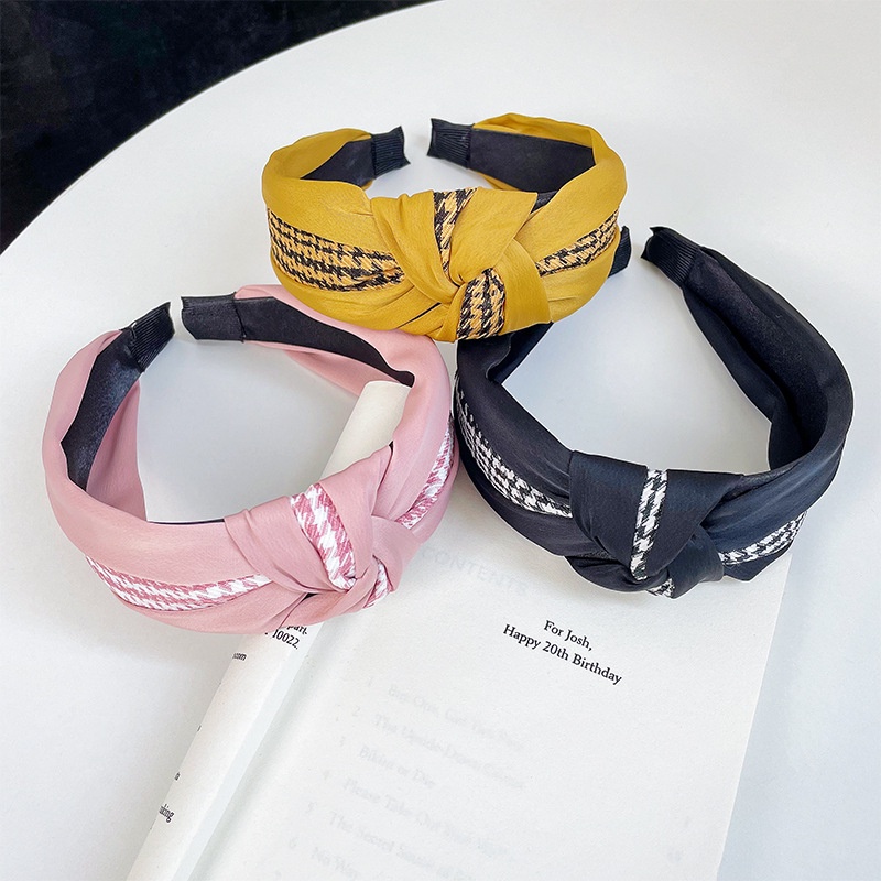 Băng Đô Bản Rộng Họa Tiết Kẻ Sọc Phong Cách Hàn Quốc Thời Trang Mới