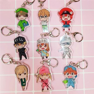 Móc Khóa Acrylic Trong Suốt Hai Mặt Hataraku Saibou/Cells